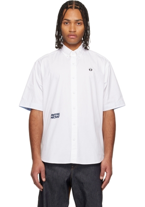AAPE by A Bathing Ape White 'AAPENOW' Moonface Logo Shirt