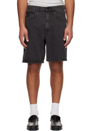 AAPE by A Bathing Ape Black 'AAPENOW' Denim Shorts