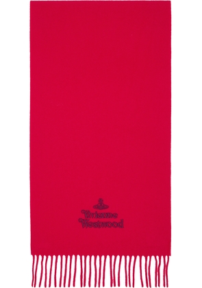 Vivienne Westwood Red Embroidered Scarf