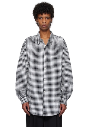 Marni Black & White Gingham Seersucker Long Sleeve Shirt