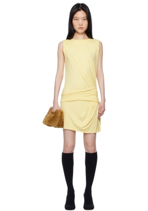The Attico Yellow Draped Minidress