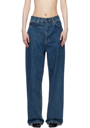 WARDROBE.NYC Blue Low Rise Jeans