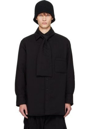 YOHJI YAMAMOTO Black Stole Detail Padded Shirt