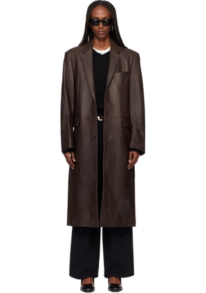 TONYWACK Brown Naked Single Lamb Leather Coat