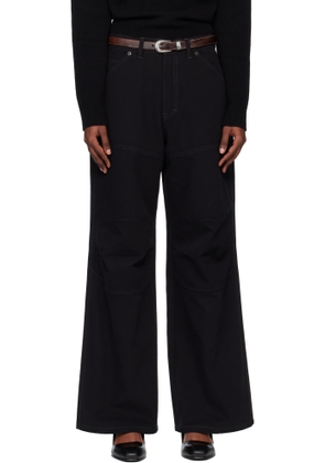 TONYWACK Black Oversized Wide-Leg Denim Jeans