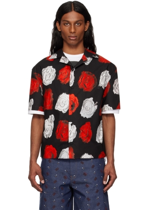 Marni Black Mercury Print Poplin Bowling Shirt
