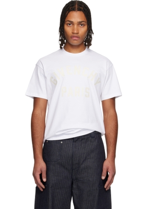 Givenchy White 'Givenchy Paris' Embroidery T-shirt