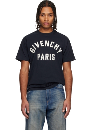 Givenchy Navy 'Givenchy Paris' Embroidery T-shirt