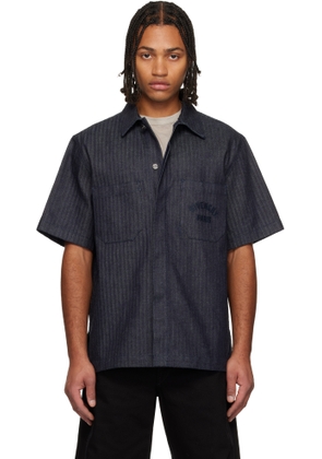 Givenchy Navy Herringbone Denim Shirt