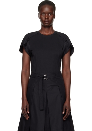 3.1 Phillip Lim Black Cascade Drape Combo T-shirt