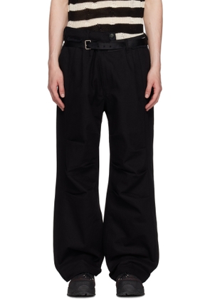 Andersson Bell Black Cross-Over Wide Trousers