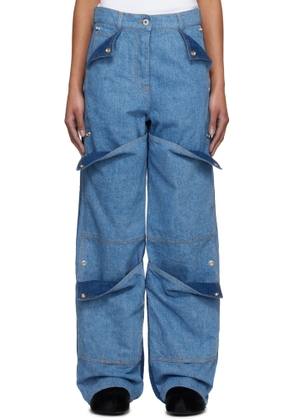 Kenzo Blue Kenzo Paris Multipocket Cargo Jeans