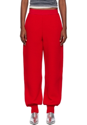 Jil Sander Red Wool Crepe Double Face Lounge Pants