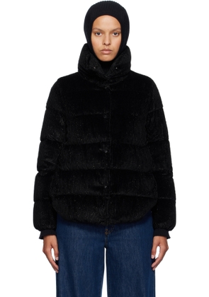 Moncler Black Cochevisse Corduroy Short Down Jacket