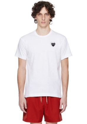 COMME des GARÇONS PLAY White Metalstone Heart T-shirt
