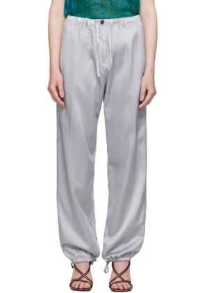 Dries Van Noten Gray Drawstring Trousers