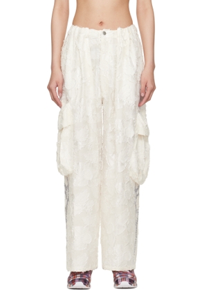 Collina Strada White Pleated Cargo Pants