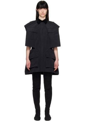 sacai Black Grosgrain & Quilted Satin Minidress