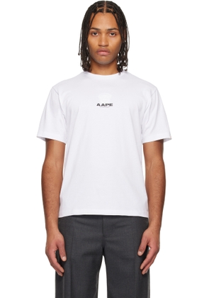 AAPE by A Bathing Ape White Moonface Printed T-shirt