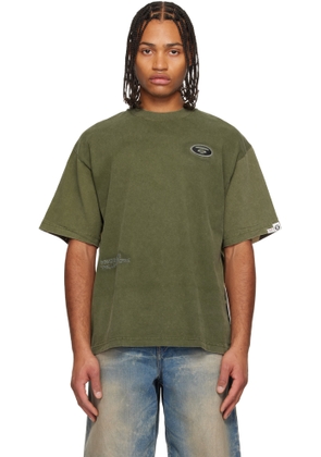 AAPE by A Bathing Ape Khaki 'AAPEUNVS' Moonface Logo T-shirt