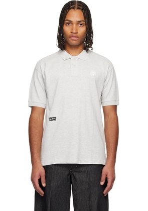 AAPE by A Bathing Ape Gray 'AAPENOW' Moonface Logo Polo