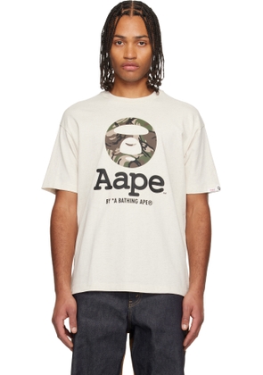 AAPE by A Bathing Ape Beige Moonface Camo T-shirt