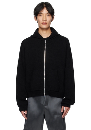 HELIOT EMIL Black Lampi Knit Hoodie