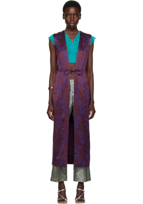 Dries Van Noten Burgundy Drawstring Vest