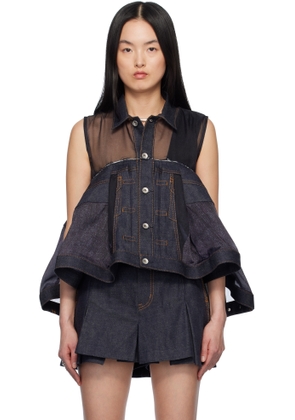 sacai Indigo Mix Denim Blouse
