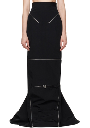 Rick Owens Black Hollywood Canvas Headon Maxi Skirt