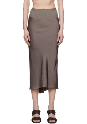 Rick Owens Gray Hollywood Knee Bias Midi Skirt