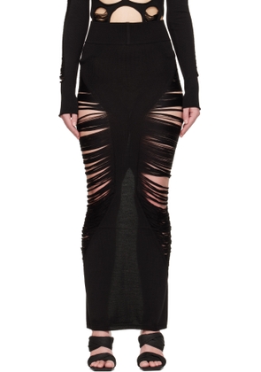 Rick Owens Black Hollywood Pillar Maxi Skirt