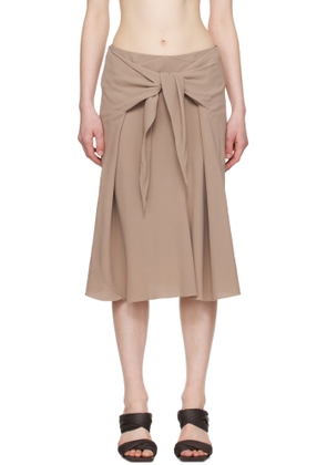 Rick Owens Taupe Hollywood Strutter Midi Skirt