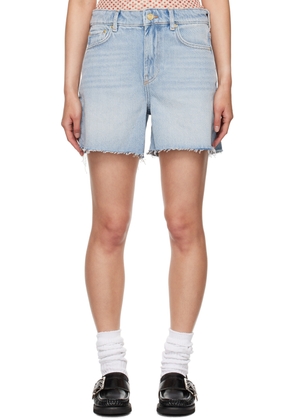 GANNI Blue Heavy Denim Shorts