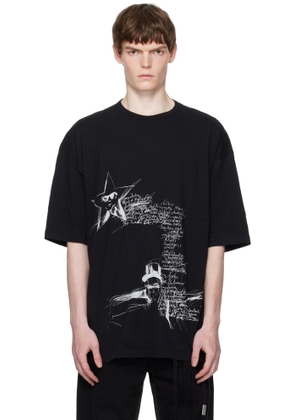 Ann Demeulemeester Black Dieter Sketchbook High Comfort T-Shirt