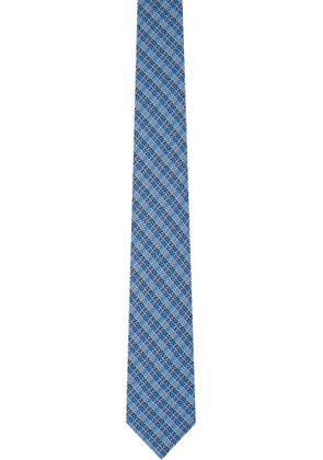 Ferragamo Blue Gancini Chain Print Silk Tie