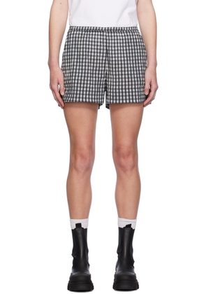 GANNI Black & White Check Shorts