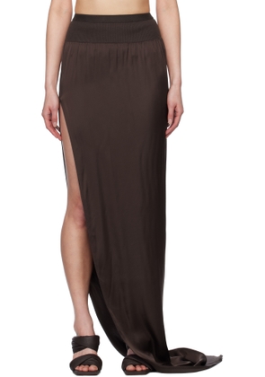 Rick Owens Brown Hollywood Slit Maxi Skirt