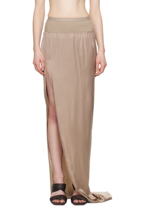 Rick Owens Taupe Hollywood Slit Maxi Skirt