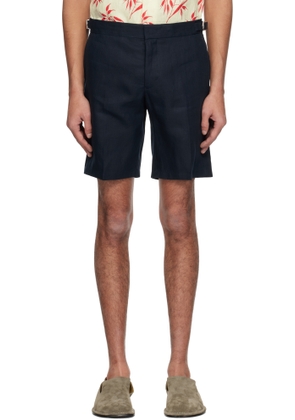 Orlebar Brown Navy Norwich Italian Linen Shorts