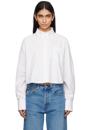 AMI Paris White Cotton Cropped Oversized Shirt