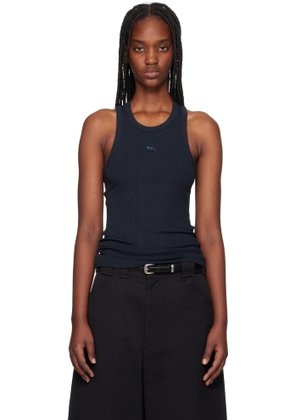Maison Kitsuné Blue Baby Fox Patch Ribbed Tank Top