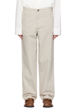 JW Anderson Beige Straight Leg Button Detail Trousers