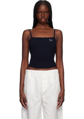 Maison Kitsuné Navy Baby Fox Patch Fine Rib Cropped Camisole
