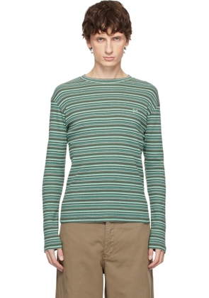 ERL Green Striped Long Sleeved T-shirt