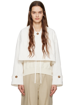 J KOO White Crinkled Jacket