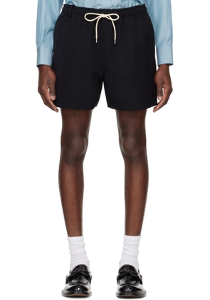 AURALEE Black Wool Max Canvas Shorts