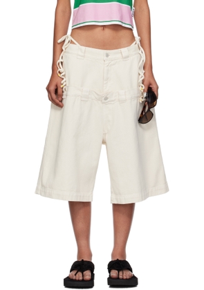 ABRA SSENSE Exclusive Beige Double Denim Shorts