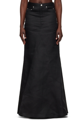 Rick Owens Black Hollywood Long Godet Maxi Skirt