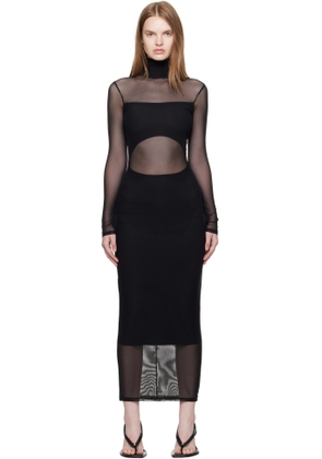 Mugler Black Illusion Midi Dress